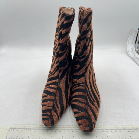 Black/Brown Suede Square Toe Comfort Kitten Low Heel Ankle Boots Pull On Booties - Picture 2 of 7